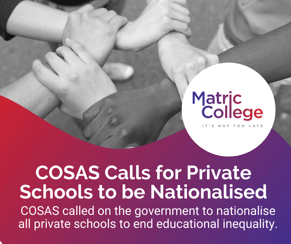 COSAS Calls for Private Schools to be Nationalised