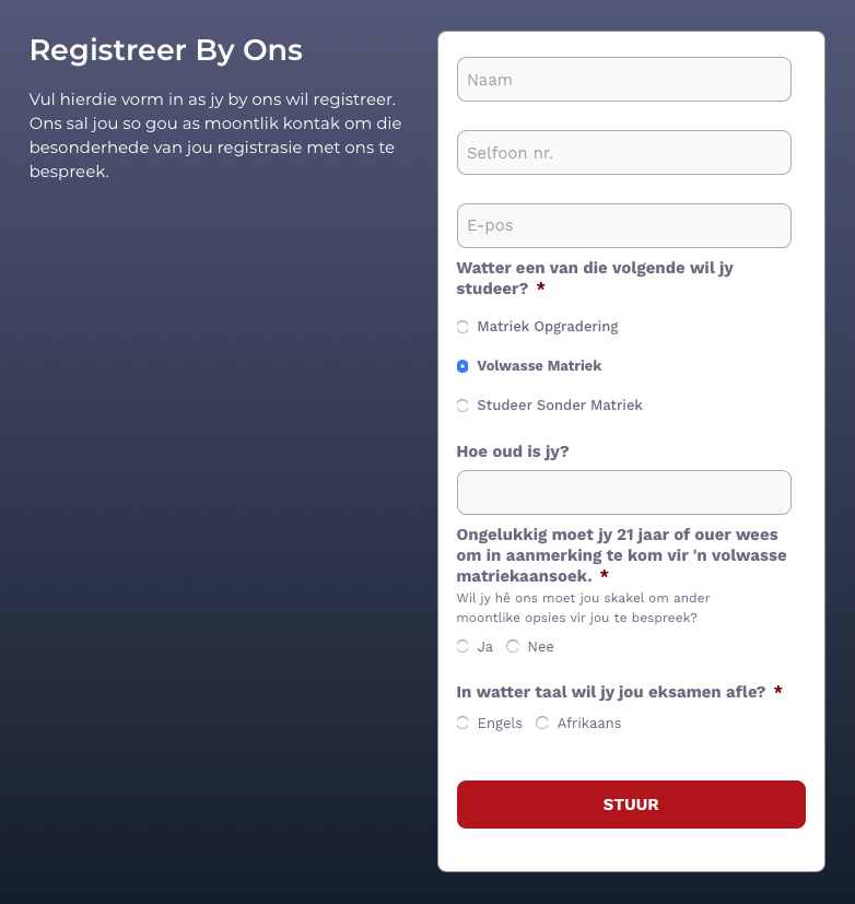 Hoe om aansoek te doen vir die volwasse matriek deur Matriek Kollege stap een