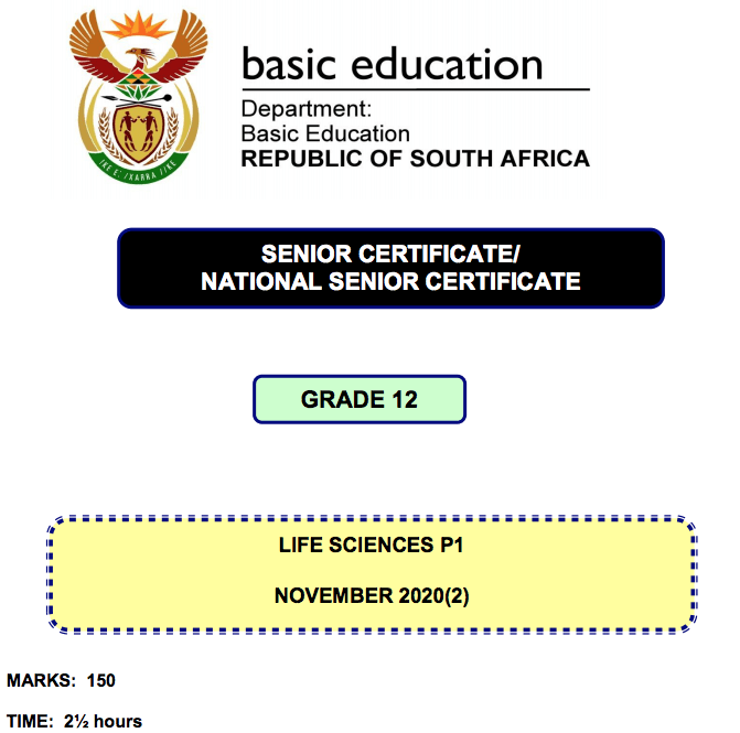 Grade 12 [Matric: Life Science past papers and memos