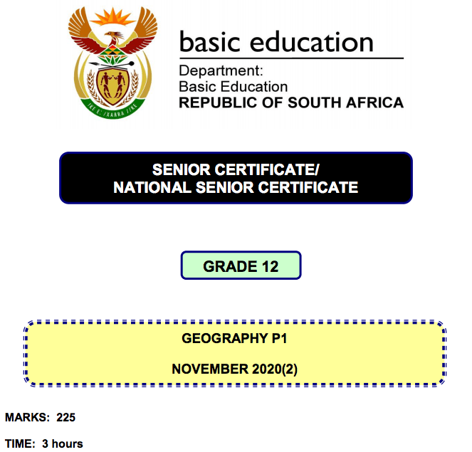 Grade 12 [Matric: Geography] past papers and memos