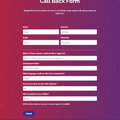 call back form image
